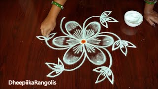 2 Easy Daily Kolam3x2 dots New Traditional RangoliChinna Muggulu#viral #trending