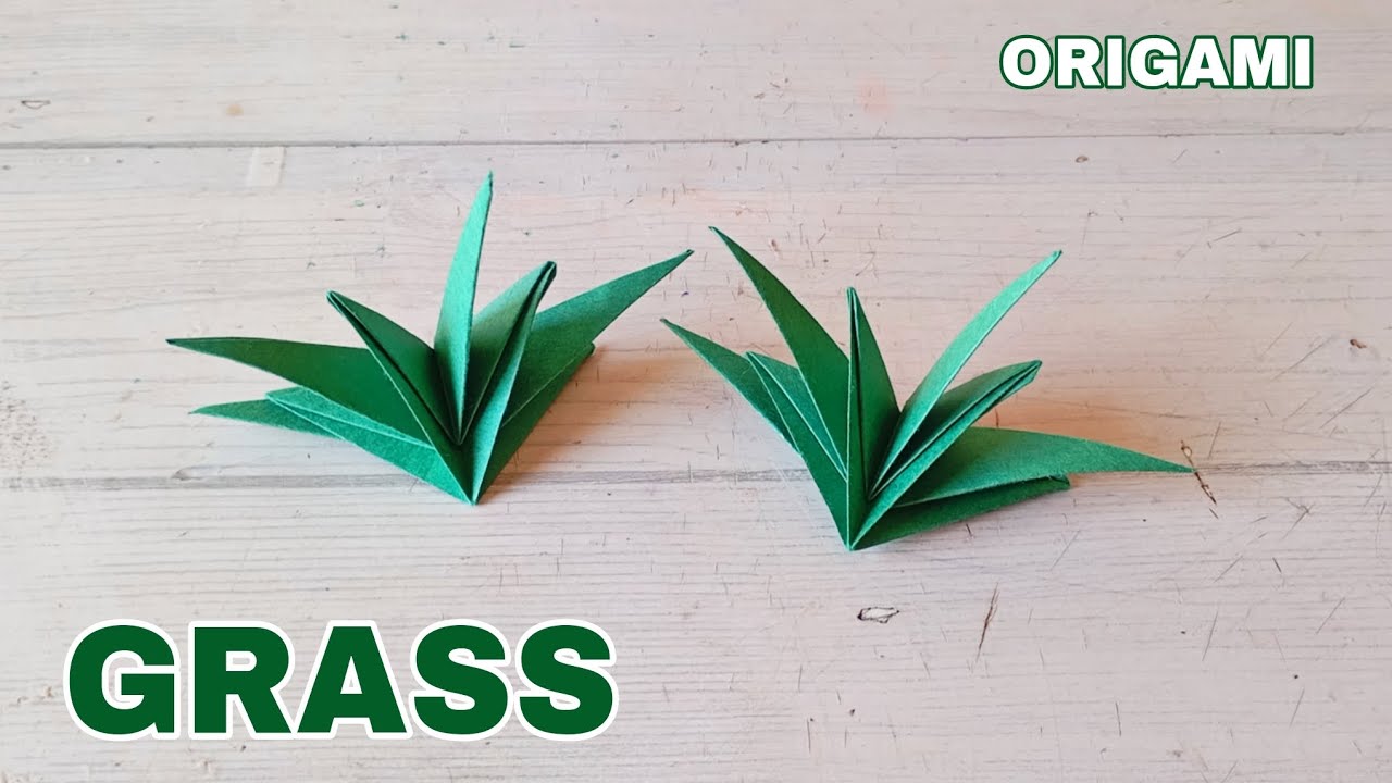 DIY GRASS ORIGAMI TUTORIAL| HOW TO MAKE CRASS| STEP BY STEP FOLDING 
