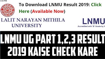 LNMU UG Part 1,2,3 Result 2019 kaise Check Kare - Samrat Sir