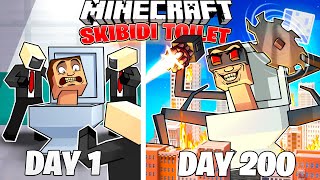 I Survived 200 Days As Skibidi Toilet In Hardcore Minecraft!