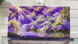 How To Paint A Purple Landscape in acrylics