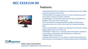 NEC EX241UN-BK 24 inch Widescreen Full HD Monitor Sales | Service | Repair | Exchange | Replacement