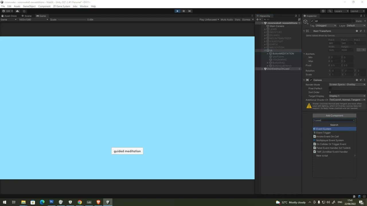 How to fix buttons not clicking in Unity