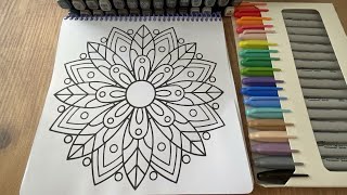 ASMR Mandala Coloring with Touch Markers 🖊️ | Satisfying Marker Sounds & No Music