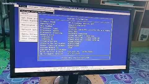 View Menu Bios Last Verison 02/20/2020 HP EliteDesk 800 G1