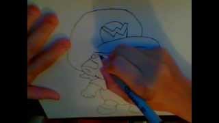 How to draw Baby Wario(Acually with your hands too!)