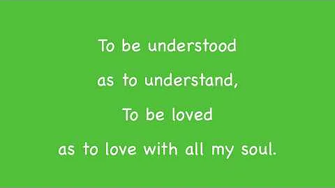 Make Me a Channel of Your Peace with Lyrics