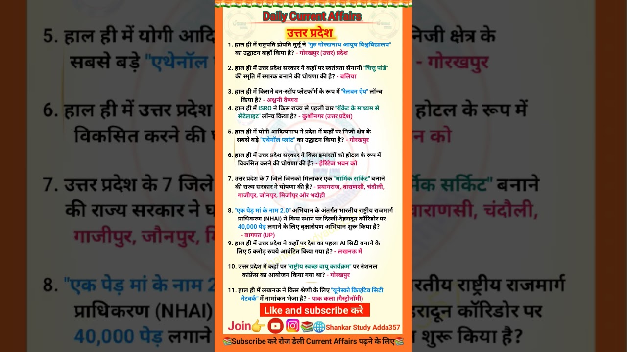 3 July 2025 UP Current Affairs/UP Current Affairs/