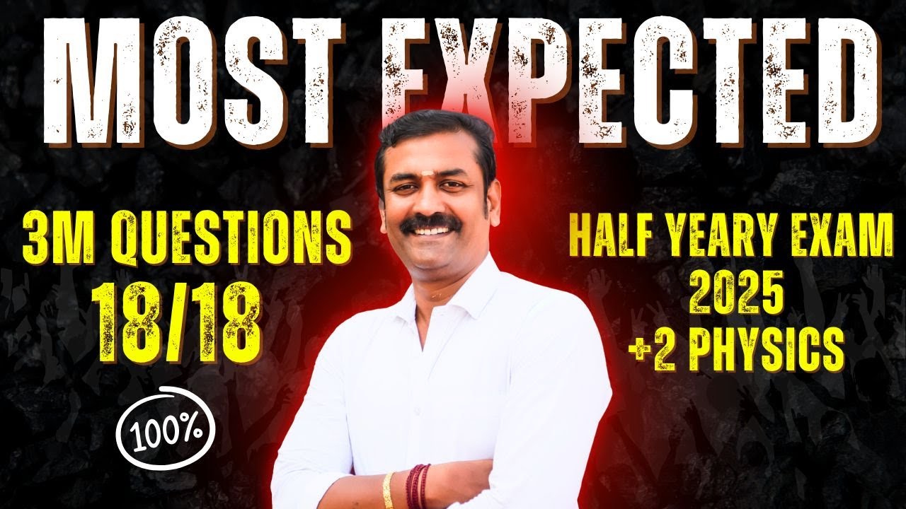 Most Expected 3 Mark Questions | 12th Physics - Half Yearly Exam 2025 |  Score 18/18 Guaranteed