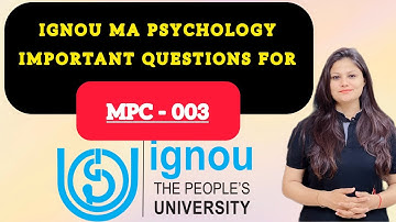 IGNOU MA Psychology important Questions Paper 3 MPC 003