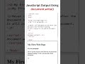 document.write() Explained in 20 Seconds! #shorts