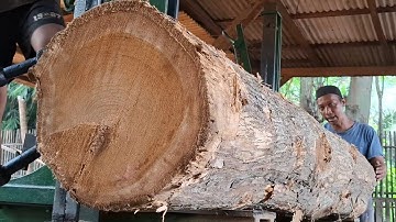 surprising discovery of old teak logs full of beautiful grain at the sawmill 