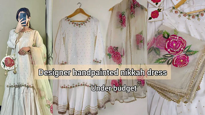 Designer Handpainted nikkah duppata & dress recreation under budget trying @aerocolors_pk