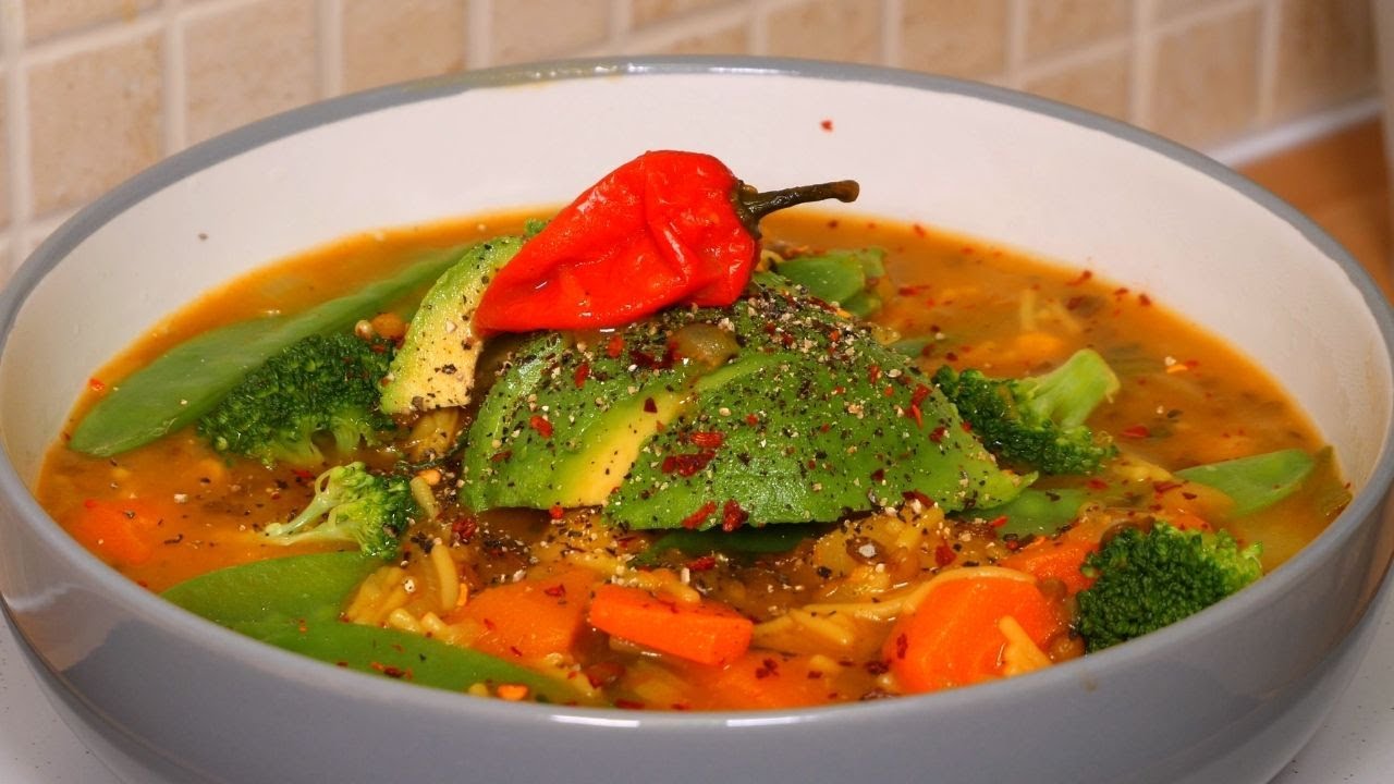 Meat Free Monday! Best Lentil soup detoxing. With vegetables. No meat 