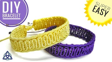 Macrame Bracelet Tutorial - Wavy Macrame Pattern EASY