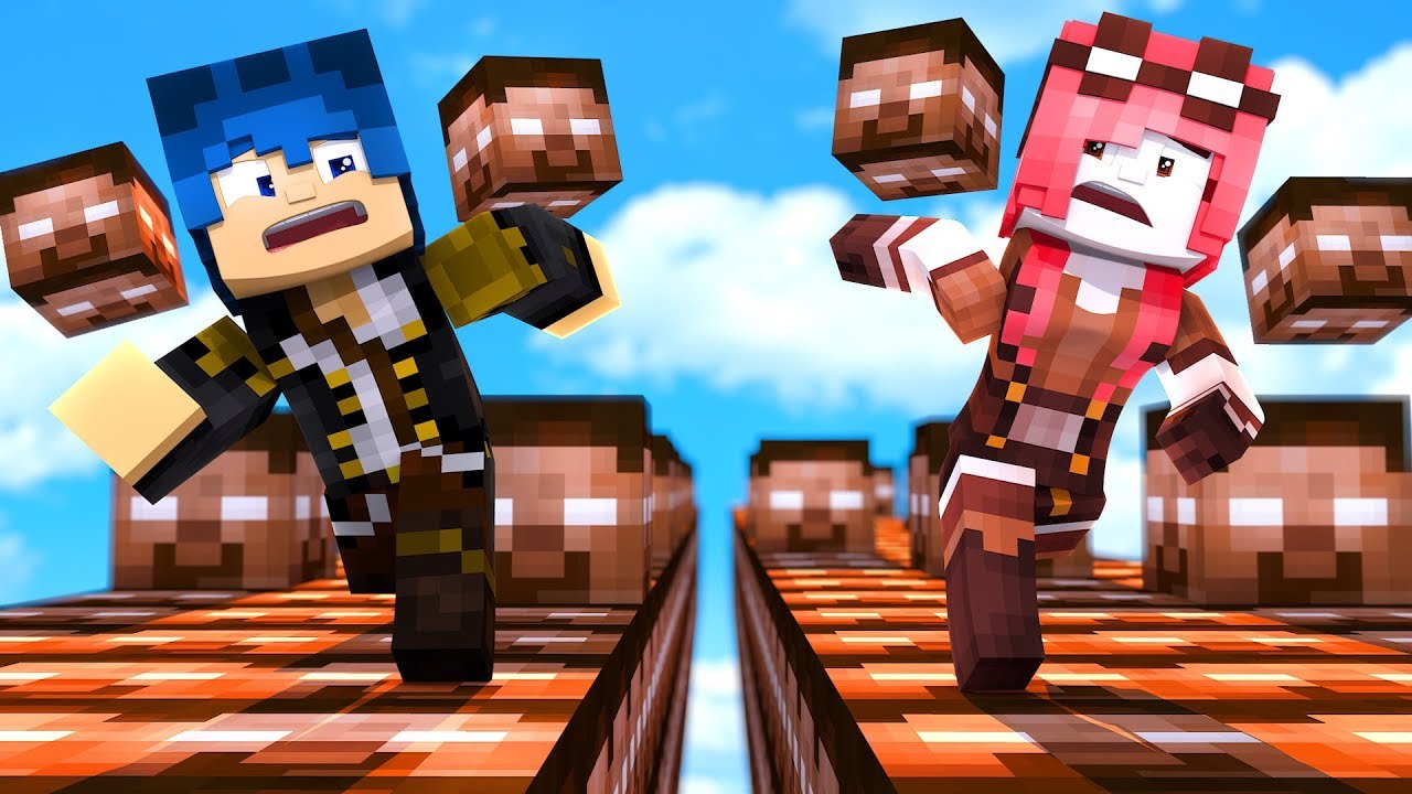 Minecraft ITA - LA CORSA DEI LUCKYBLOCK DI HEROBRINE!! giochi uniti