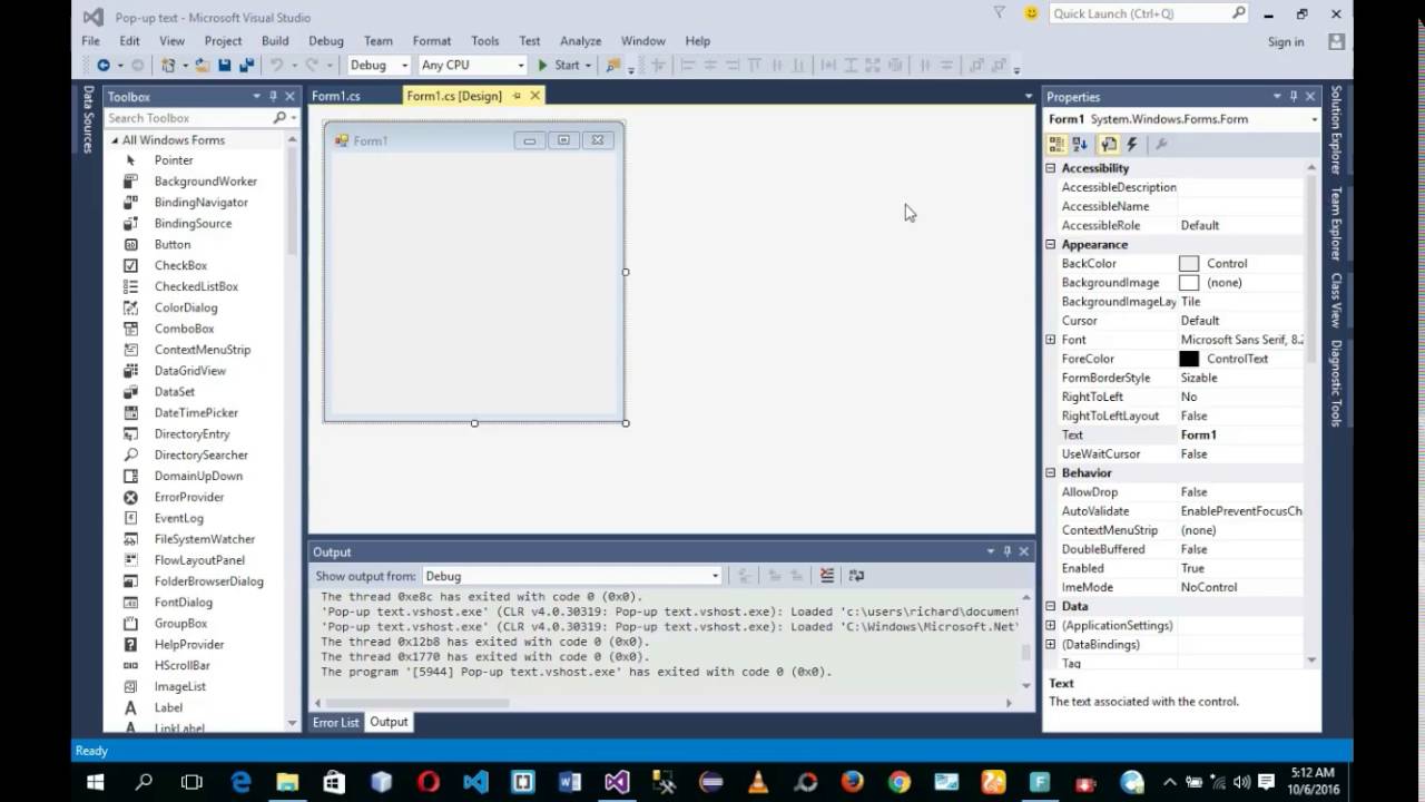 C# Tutorial - Text pop-up - YouTube