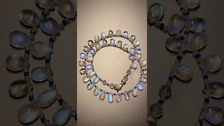 Super clear blue moonstone teardrop beaded necklace 💙✨✨✨😍 #moonstone  #mondstein #jewelry #fy