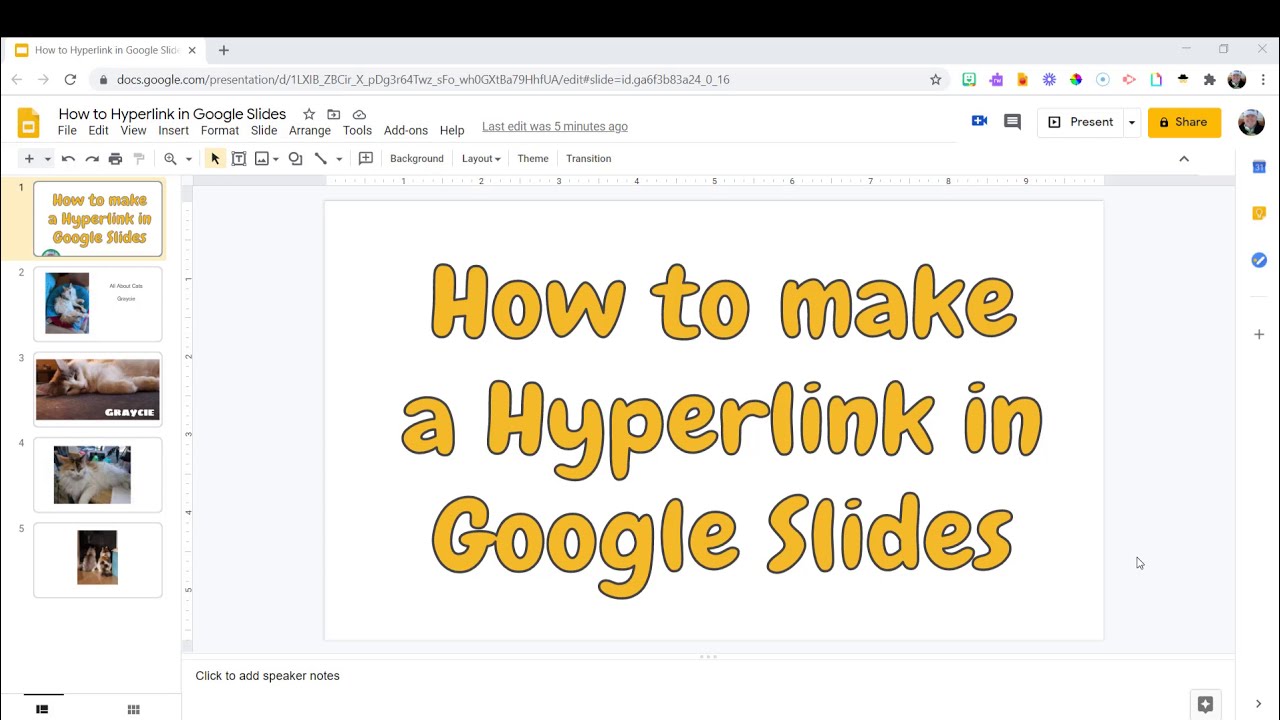 google presentation hyperlink