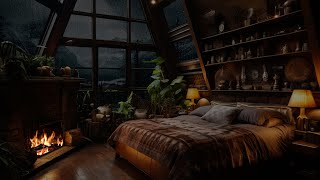 Relaxation Rain Sounds: Fireplace Ambience for Peaceful Sleep  Rain Sounds for Deep Sleep