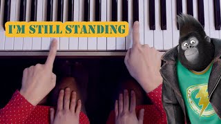 Video thumbnail of "Elton John - I'm Still STANDING - from "SING" / two fingers SLOW EASY piano tutorial"