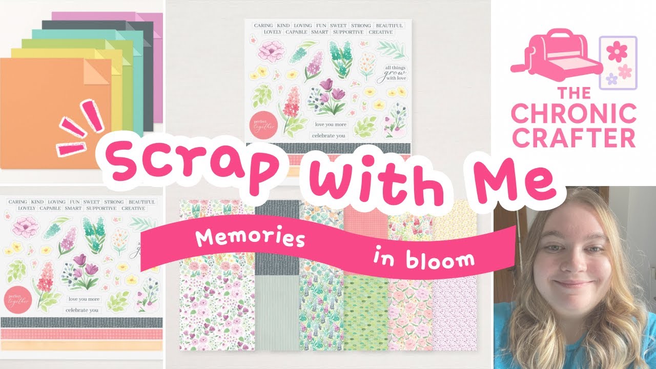 Scrapbook with me | Memories In Bloom suite | Layout one |