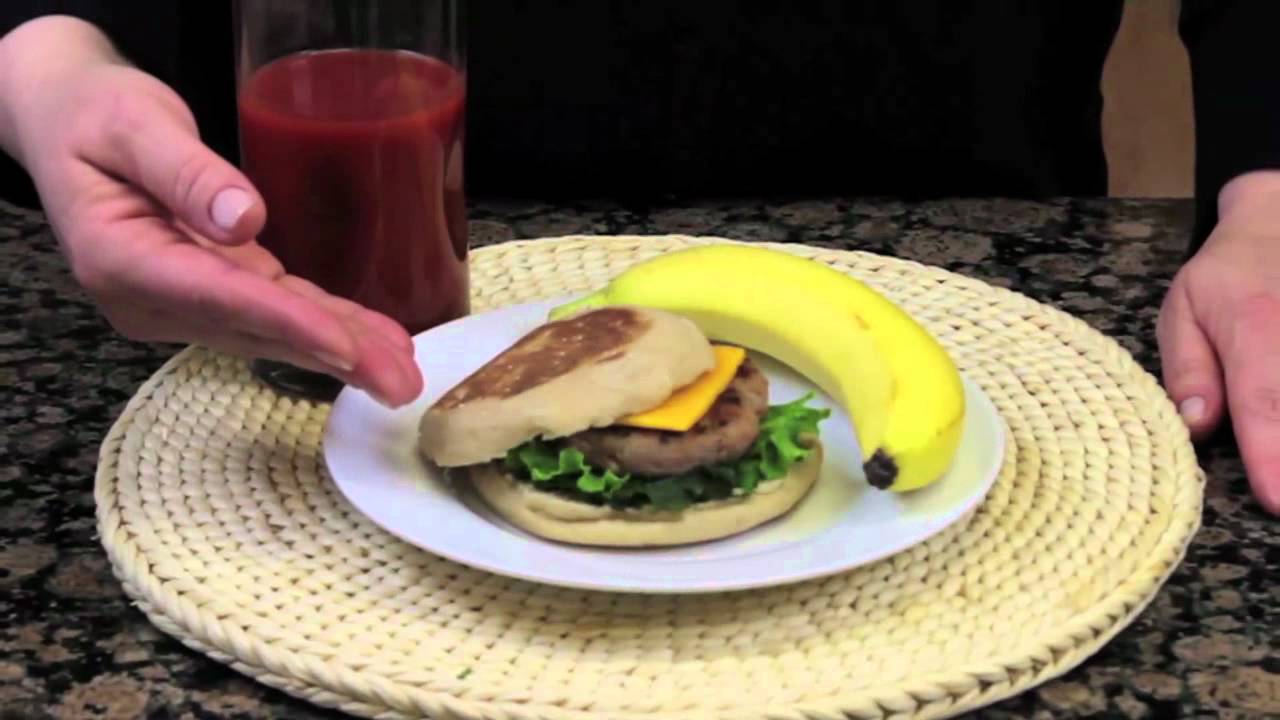 Healthy Breakfast Turkey Sausage Sandwich Using MyPlate Guidelines