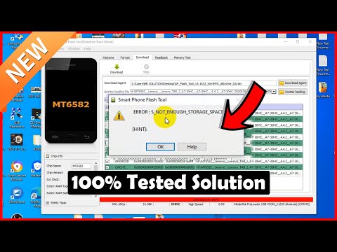 How TO Fix ERROR : S_NOT_ENOUGH_STORAGE_SPACE (0x3F3) By SP Flash Tool @MRSOLUTION