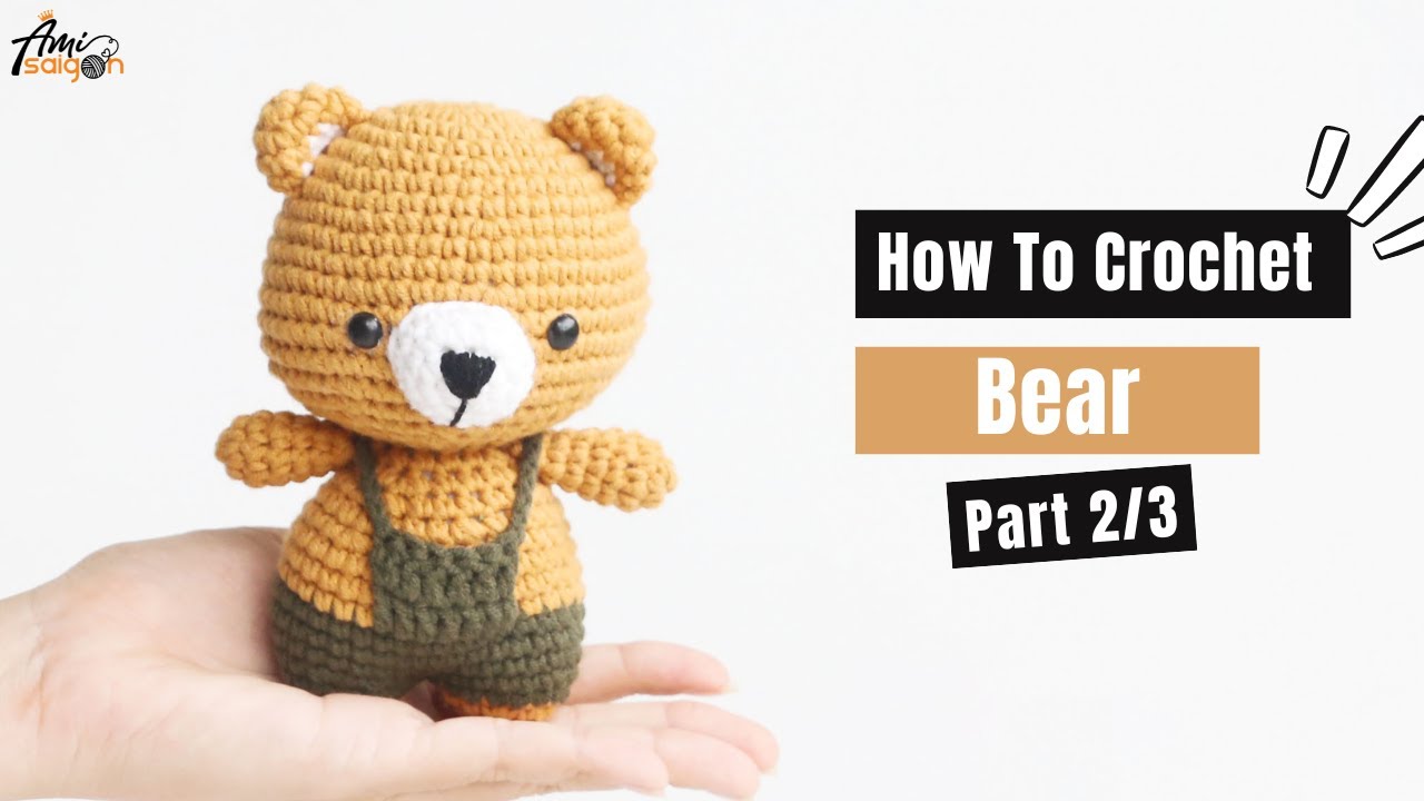 #442 |  Amigurumi Bear with green clothes (2/3)| How To Crochet Animal Amigurumi | @AmiSaigon