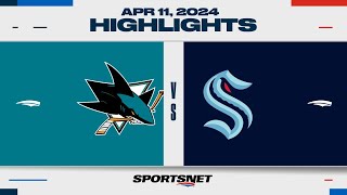 NHL Highlights | Sharks vs. Kraken - April 11, 2024