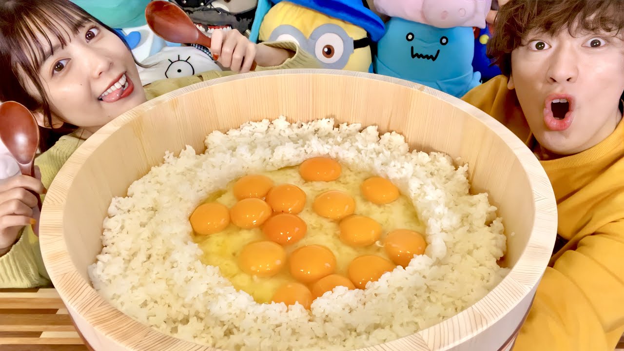 【大食い】超巨大卵かけごはん作って食べてみた🍳【TKG帰れま10】