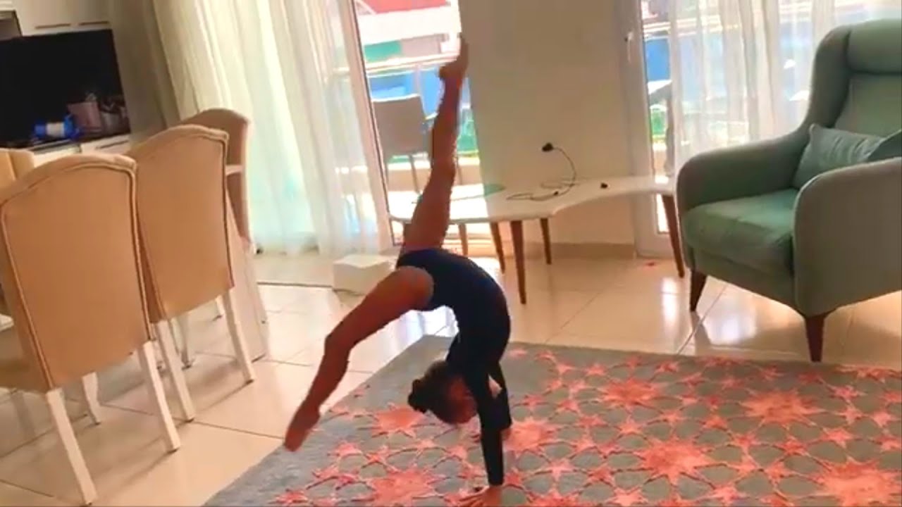 The real life Gymnastics Routine | Lina Young Gymnast  5 Year old / rotina da tarde