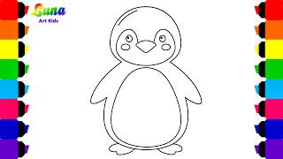 Cute Penguin Coloring Page for Kids