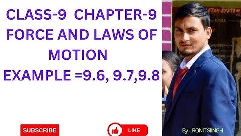 CLASS 9  EXAMPLE- 9.6,9.7,9.8 OF FORCE AND LAWS OF MOTION. #physics