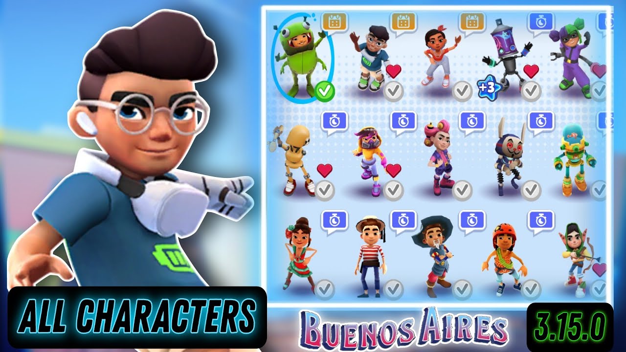 ALL CHARACTERS IN SUBWAY SURFERS BUENOS AIRES 2023 