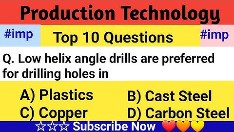 Production Technology || Top 10 Objective Questions And Answer For All Competitive Exams || SSC JE