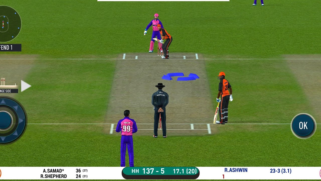 real cricket 20 RCpl match 1 rr vs hh hh batting 20 over 1755 YouTube