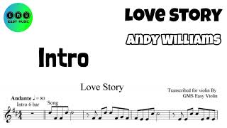 Free Sheet  Karaoke  Love Story  Andy Williams  Violin Sheet 