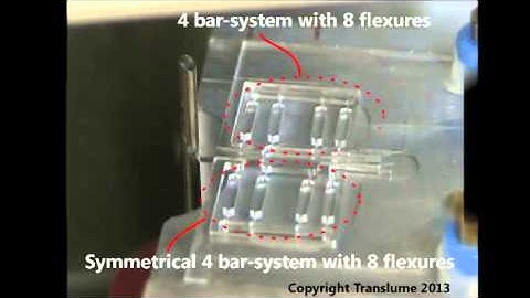 A flexure-based high-precision linear translation stage made out of fused silica glass