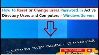 How to Reset domain users Password from Active Directory Users and Computers || Active directory