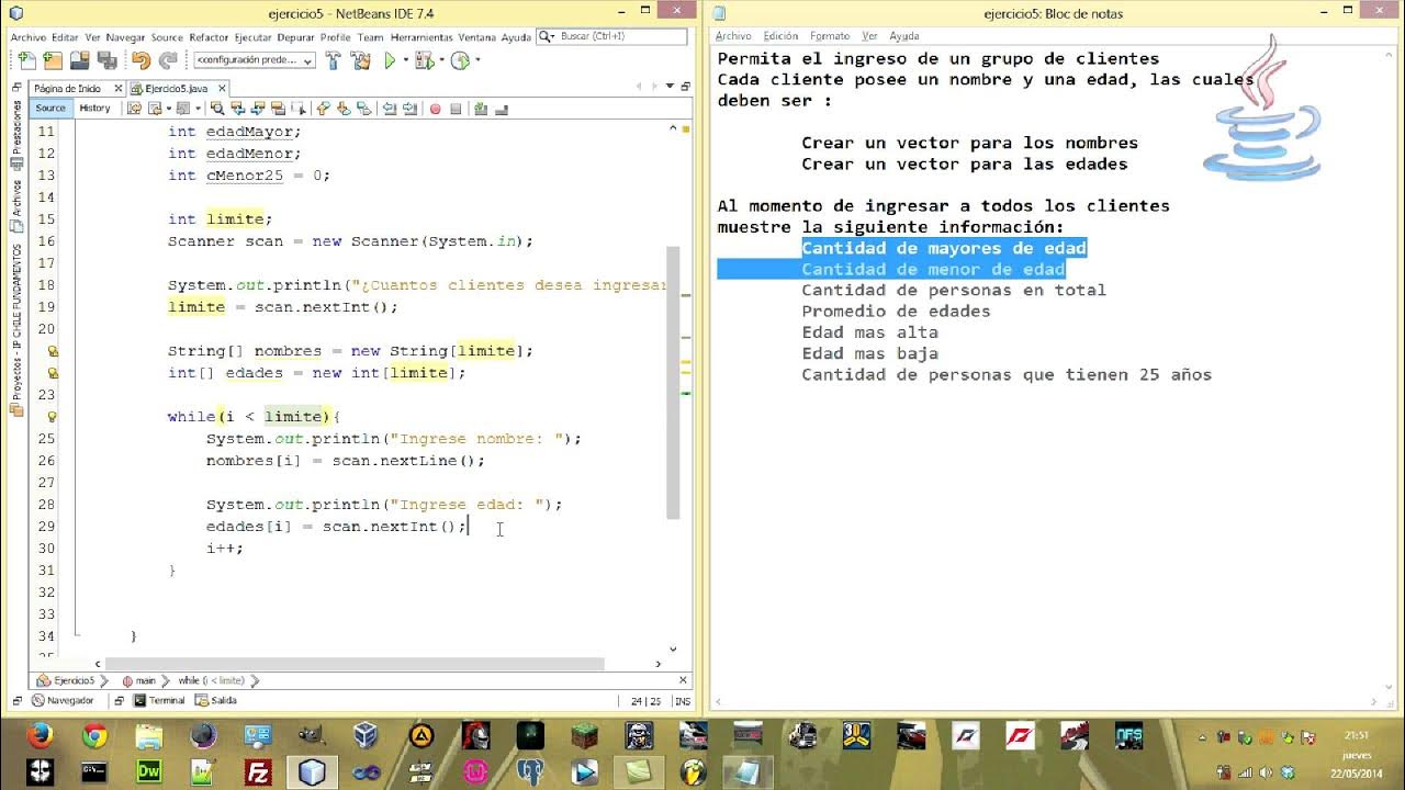 Vectores en Java [Ejemplo con ejercicio] - YouTube