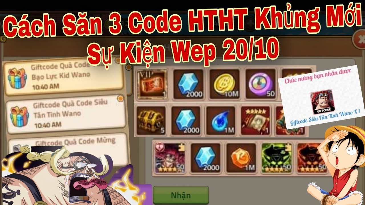 Cách Săn 3 Code Huyền Thoại Hải Tặc Mới Của Nami Sự Kiện Wep 20/10 | ttđp