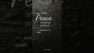 WHEN YOU LET THE DAY BE ORDINARY #OFFSETting #peace #quiet #ordinary