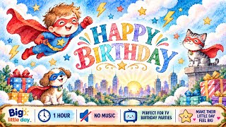 Superhero Birthday TV Background 🦸‍♂️✨ | 1 Hour | No Music screenshot 2