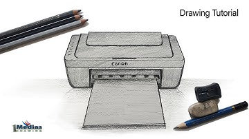 How to draw Canon Printer Step by step.