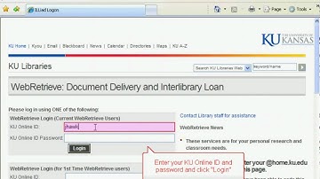 KU Libraries - Logging In To WebRetrieve