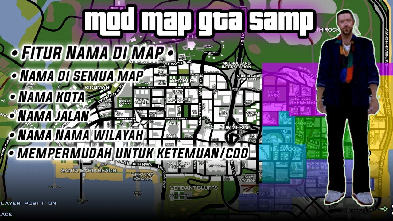 SHARE MOD MAP NAMA-NAMA TEMPAT DI MAP | GTA SAMP INDONESIA - YouTube