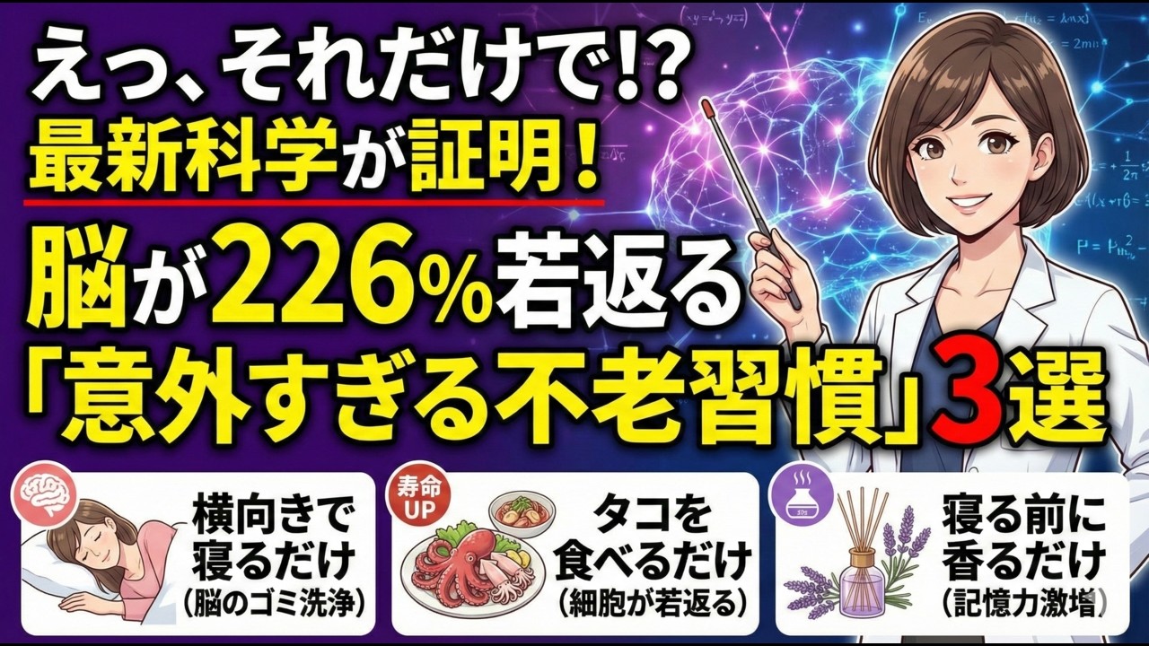 【老化ストップ】99%の人が知らない！Science誌が認めた「最強の若返り物質」と、認知症を遠ざけるズルい夜の習慣