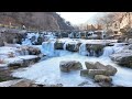 Cascades of crystal: Mount Taishan&#39;s waterfalls frozen mid-air