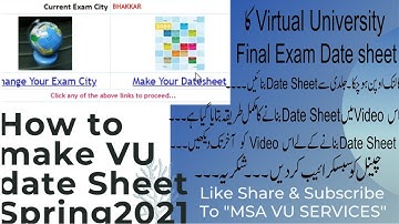 How to make date sheet of vu, Virtual university date sheet 2021, VU date sheet,#vudatesheet#vu #lms